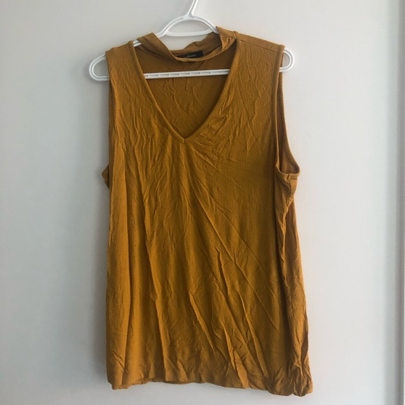 Plus Size Mustard Yellow Choker Top In 3X - Picture 2 of 2